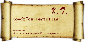 Kovács Tertullia névjegykártya